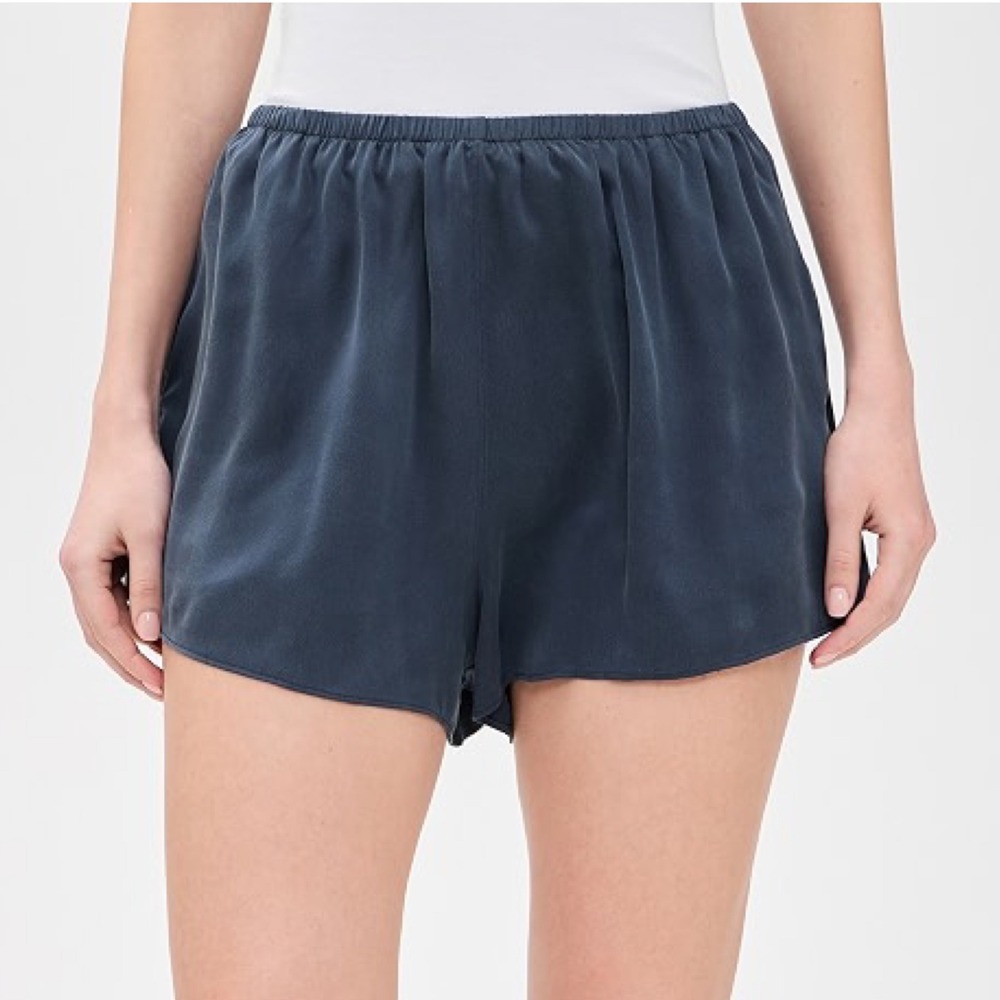 Lunya Washable Silk Tap Shorts Deep Blue Pajama Loungewear Sleep Shorts Navy M